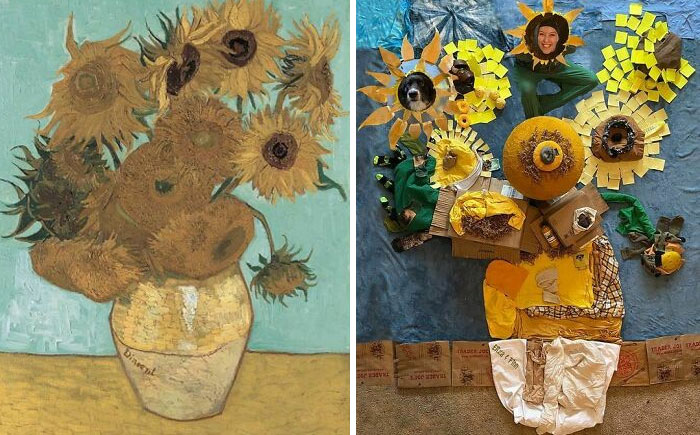 Sunflowers, 1888 By Van Gogh vs. Sunflowers, 2021