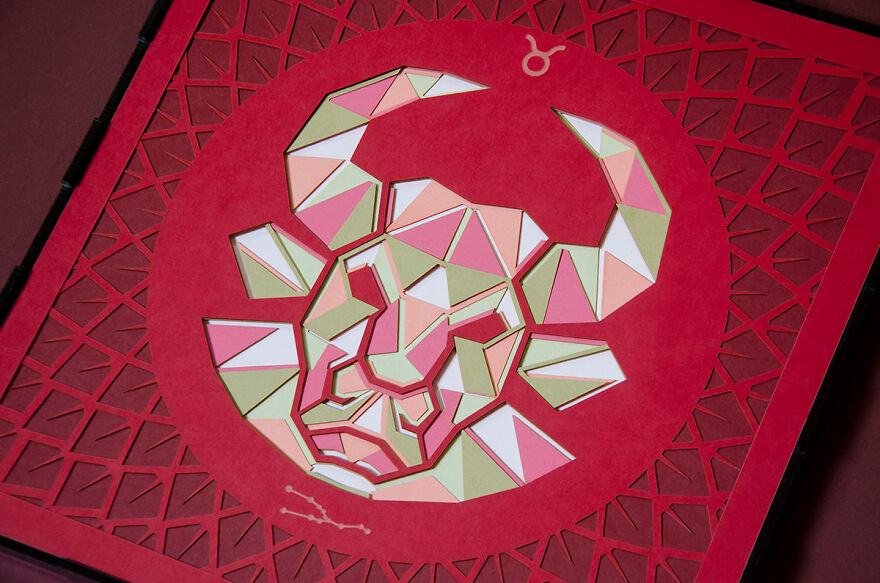 I Made A Paper Cut Illustration For Each Of The Zodiacs