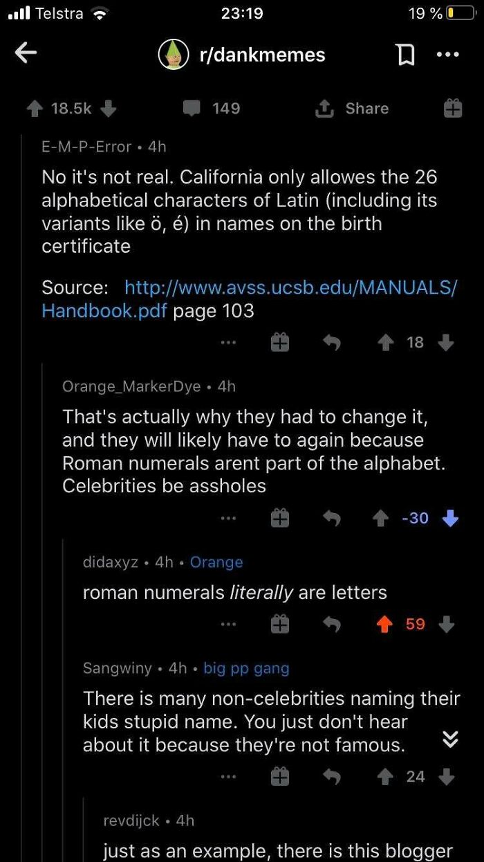 “Roman Numerals Aren’t Part Of The Alphabet” On A Thread About Elon Musk’s Baby