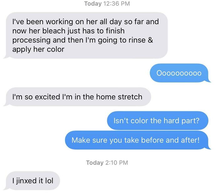 My GF Is Studying Cosmetology, She Had A Client Request A Very Difficult Cut And Color Today