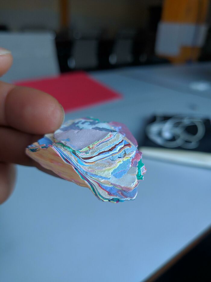 Part Of A Wall That's Been Repainted Over And Over Through The Years