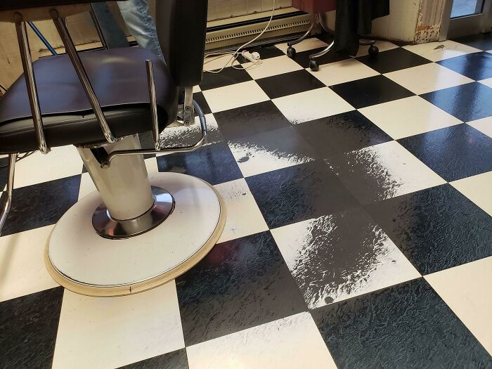The Flooring From My Barber's Shop