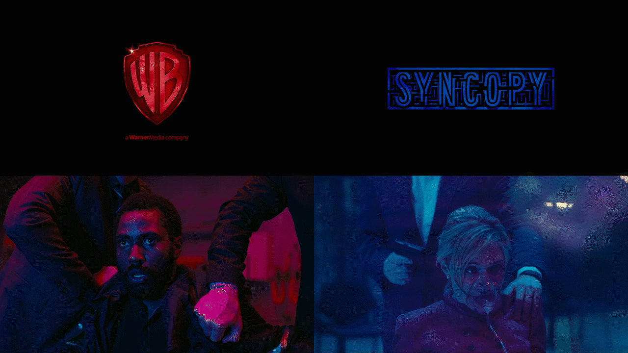 In Tenet (2020), The Warner Bros. And Syncopy Logos Are Coloured Red And Blue Respectively. These Are The Colours Used In The Film To Represent Normal And Inverted Time