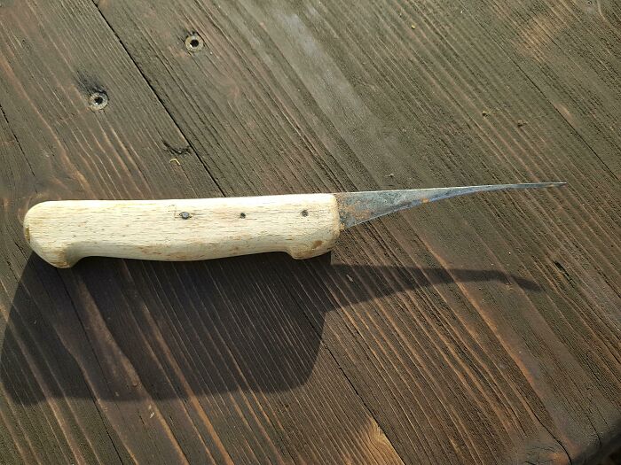 This Knife Has Been In Our Family For Generations. Sharpened Regularly. Used To Have A Typical Knife Shape