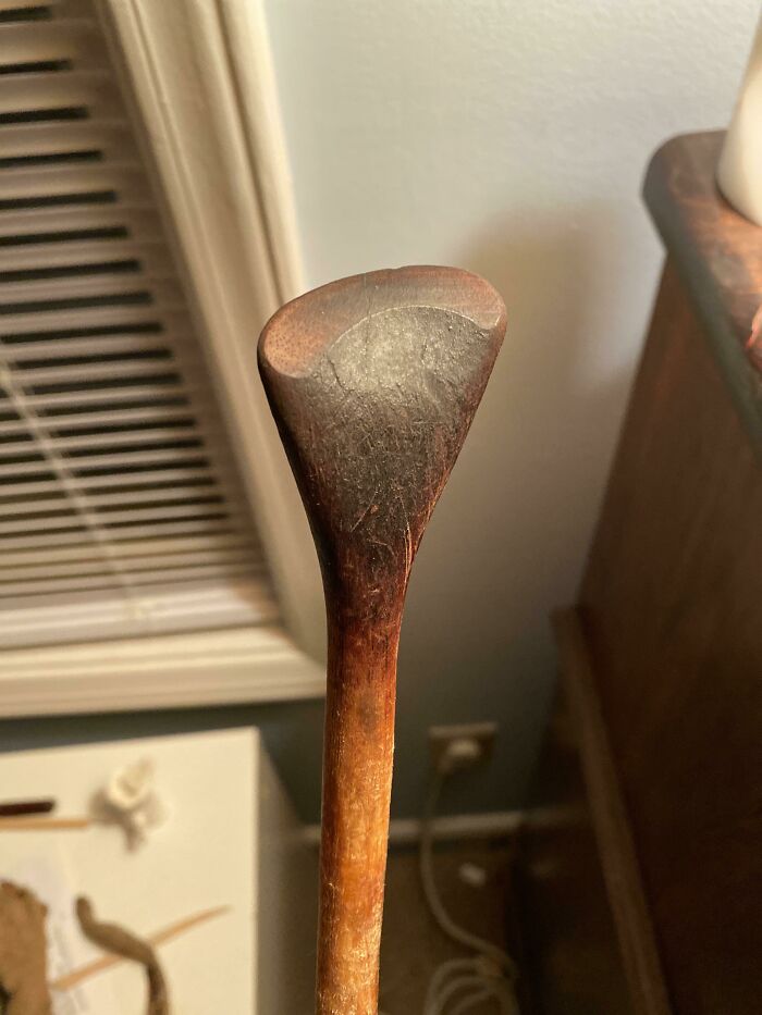 My Dad Has Worn This Spoon Down Over 30 Years From Scraping The Bottom Of Cooking Pans And Pots
