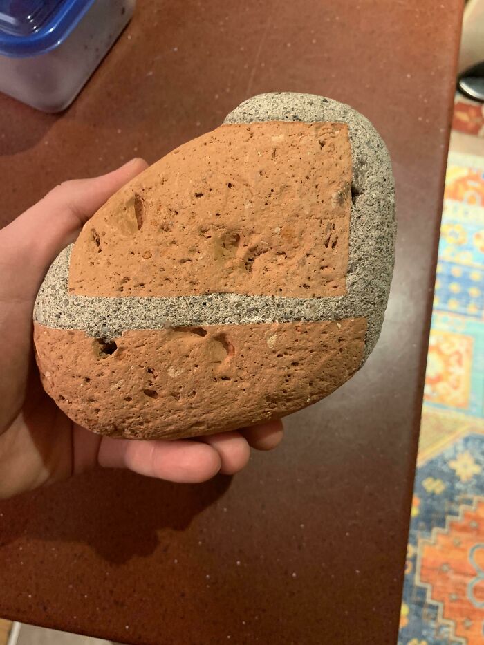 This Piece Of A Brick Wall Weathered Into A Stone I Found On The Shore Of Lake Ontario