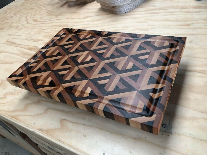 My First Cutting Board. Maple, Walnut, Cherry And Wenge