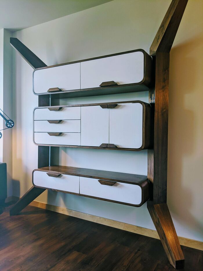 It's Not Often I Find The Time To Build Things For Myself, But Here's My Covid Project. Mid-Century Modern Bookcase