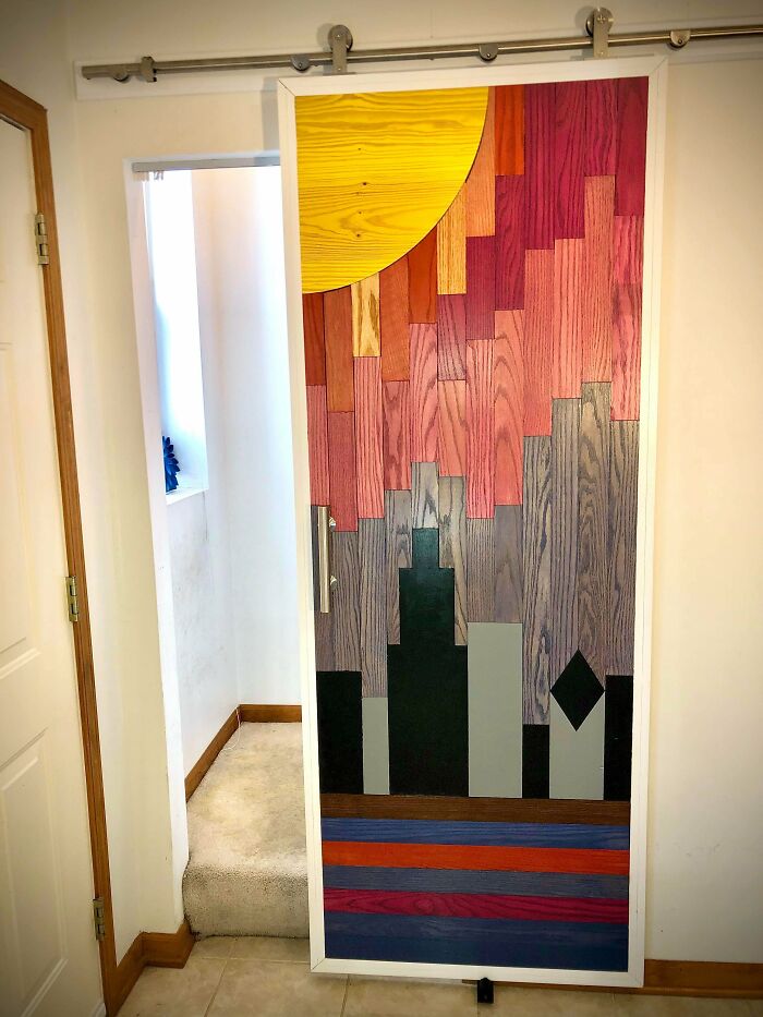 I Made A Sliding Door Of The Chicago Skyline! Hope You All Like It!