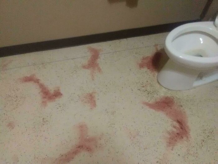 The Design On The Floor In The Bathroom At The Restaurant I'm At Right Now