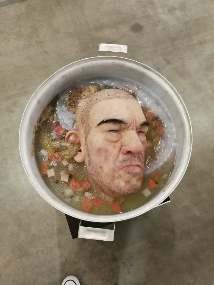 It's Actually A Sculpture In An Art Exhibition, But Pretty Creepy