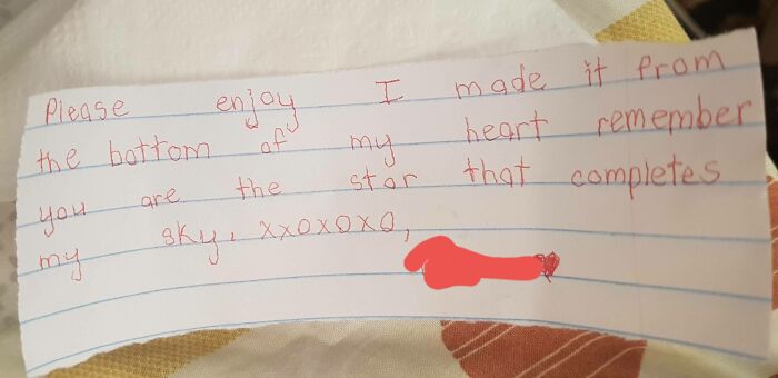 My 9yr. Old Daughter Brought Breakfast In Bed For Me This Morning And This Note Was Attached