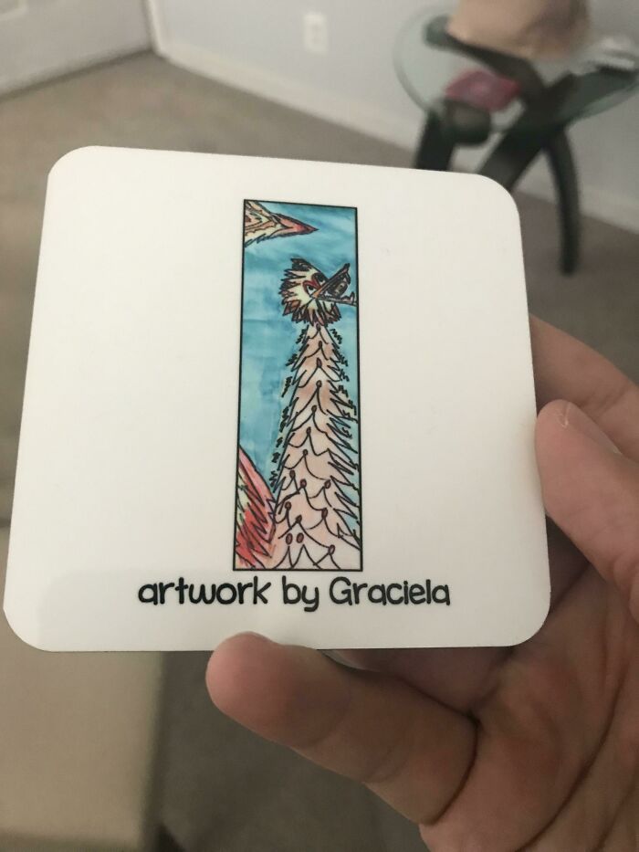 My Niece (7) Overheard Me Stressing About Cost Of Moving Out To My First Apartment. She Had Her Mom (My Sister) Make Some Of Her Artwork Into Coasters For Me