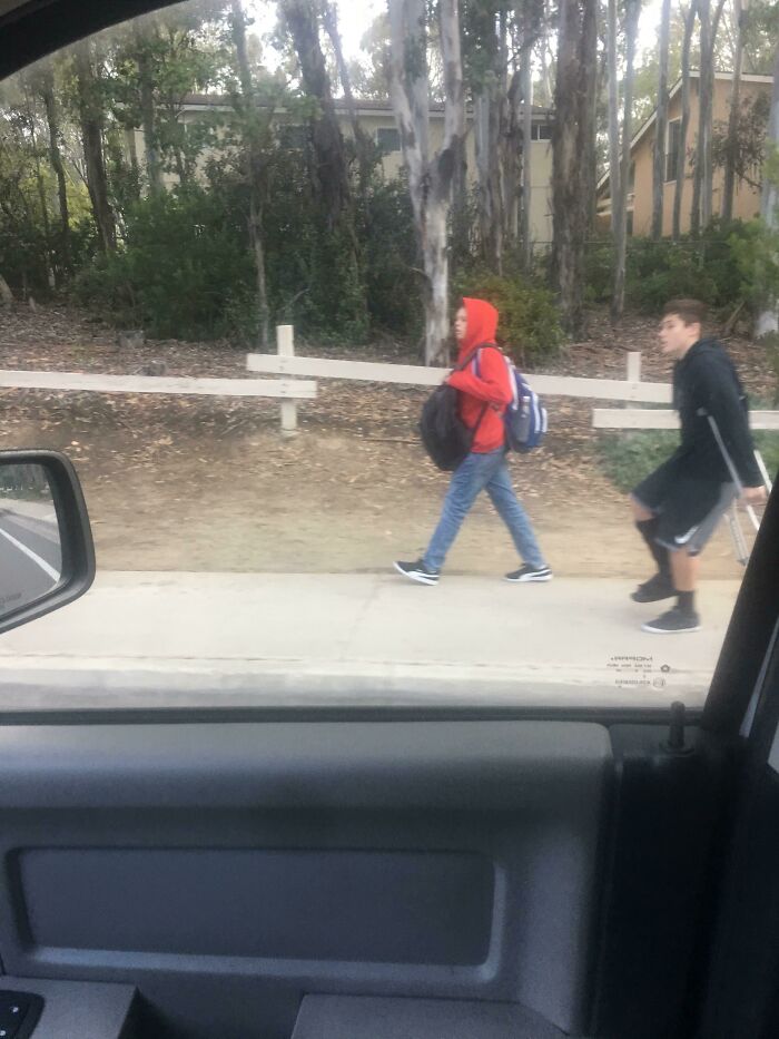 Double Backpacking It! My Son Bailed Out Of My Truck Super Fast This Morning To Go Help A Classmate