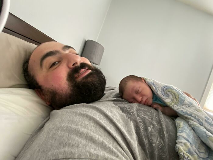 My Two Week Old Looking Like He Is Mini-Me