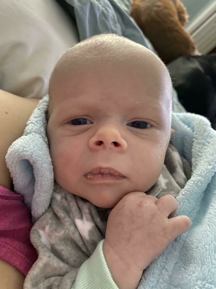 I’m So Proud To Introduce My New Grandson Here. I Showed Up To Visit And The Old Coot Promptly Kicked Me Off The Property