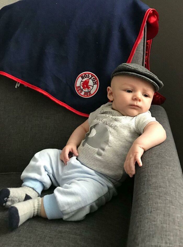 My 2 Month Old Nephew Is Already Yelling At Kids On His Lawn