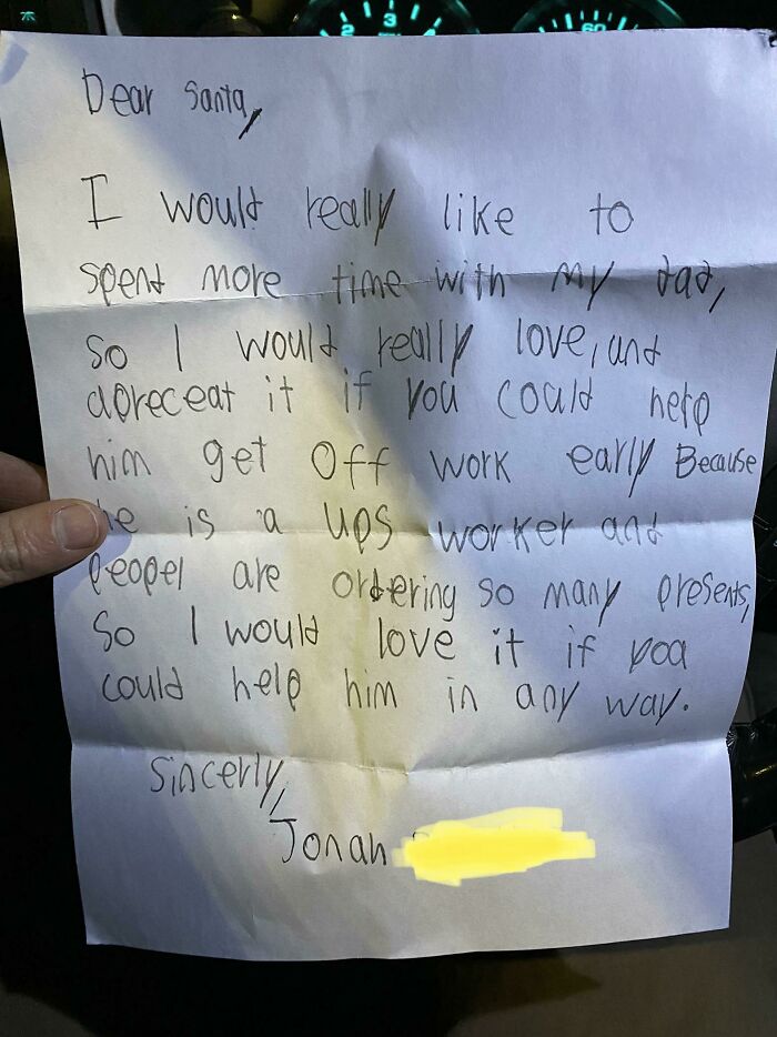 I’m A UPS Driver And I Cried When I Opened Up Our Son’s Letter To Santa