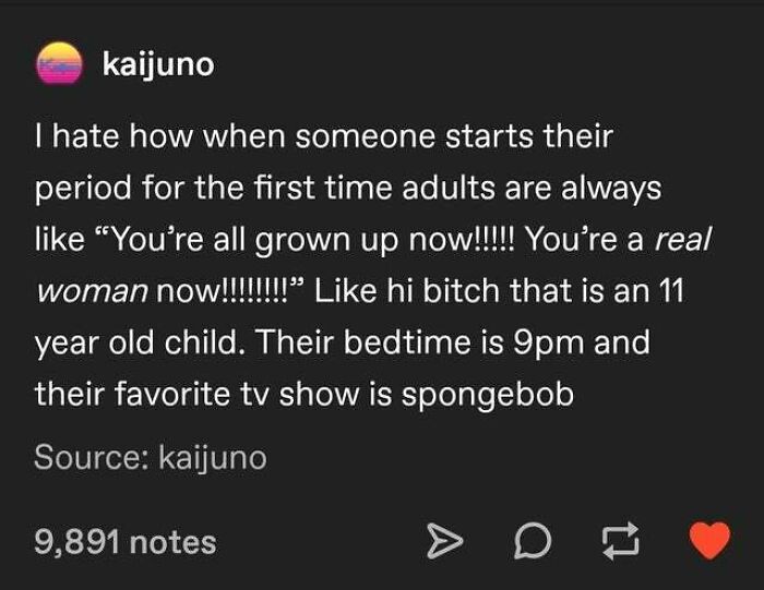 And The Sinister Version, "If She Has Boobs, She's Biologically Ready For Sex"