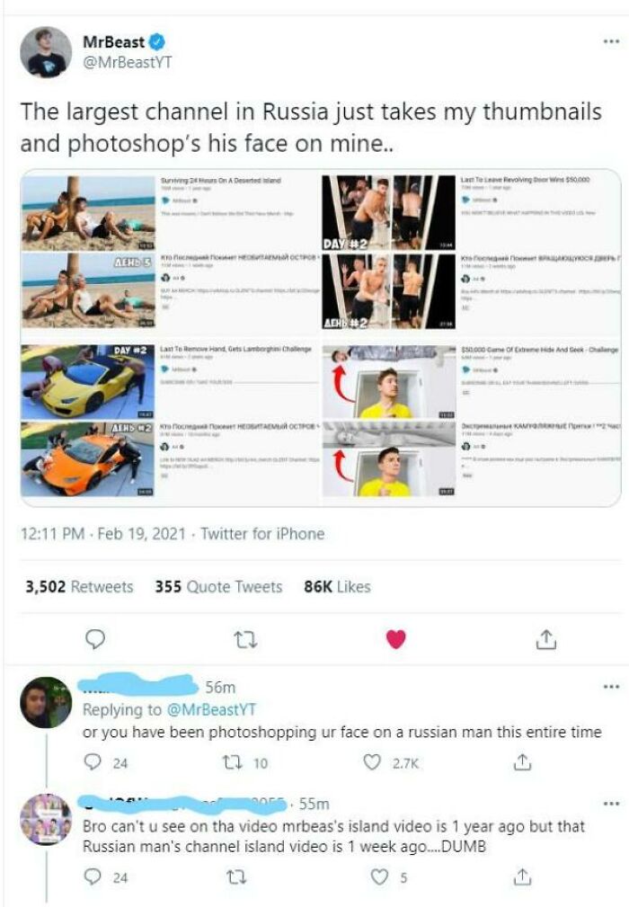 I Think Mrbeast Stole Their Thumbnails