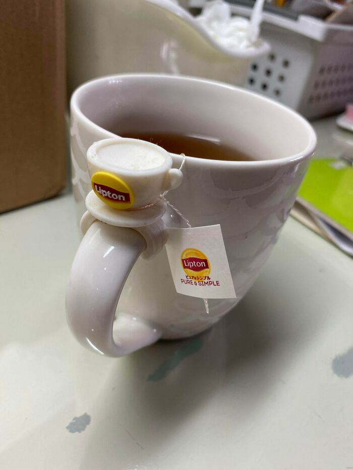 My Lipton Tea Came With A Teacup Shaped Teabag Holder
