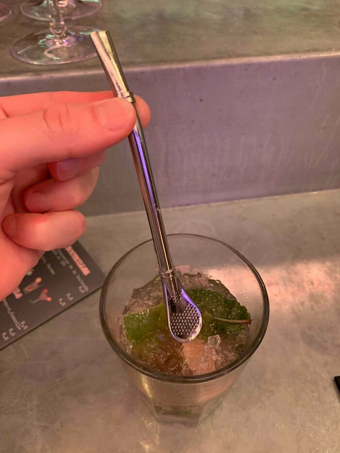 My Mojito’s Straw That Stops The Mint