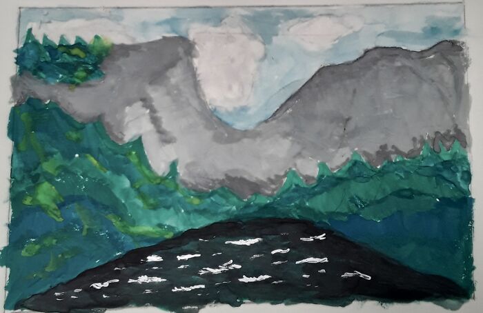 This Is A 3 By 5 Painting I Did For Art Class