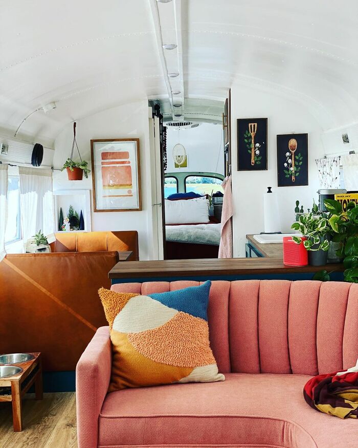 Couple Bought A School Bus For $7,500, Spent Another $42,500 To Transform It Into A Cool 298 sq ft House On Wheels Couple Bought A School Bus For $7,500, Spent Another $42,500 To Transform It Into A Cool 298 sq ft House On Wheels