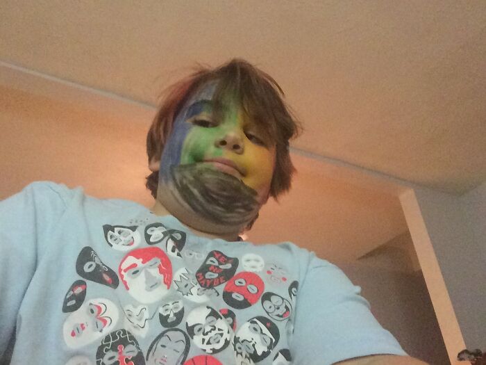 Makeup Art! I Look Weird In This Photo, The Inspiration Is A Rainbow Behind Every Cloud.