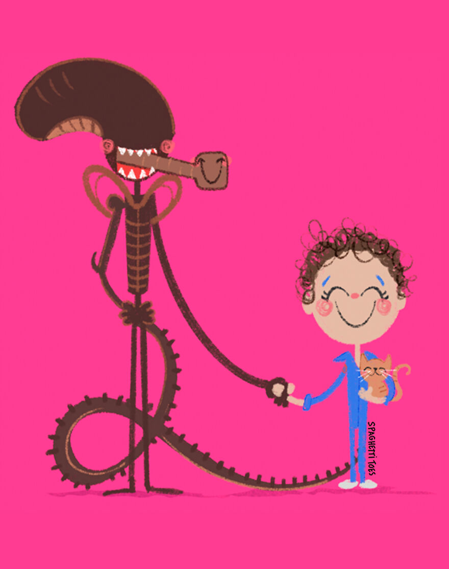 Xenomorph And Ripley From "Alien"