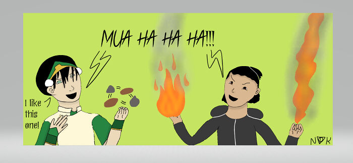 A Little Pixel-Y But I Drew My Best Friend With Toph From Avatar