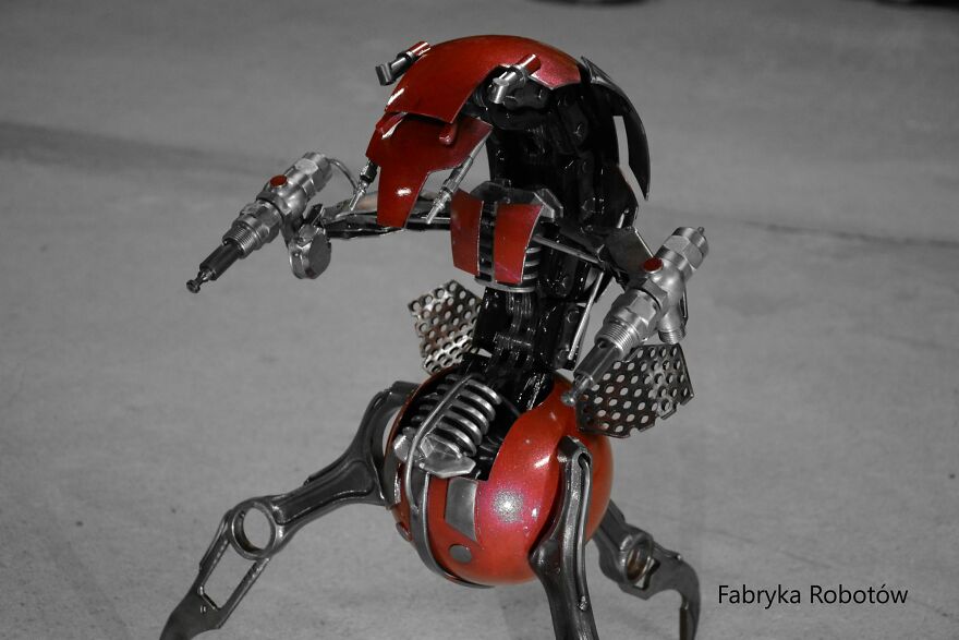 Amazing Metal Sculptures Of Chappie And Other Heroes Inspired By Movie Characters (40 Pics)