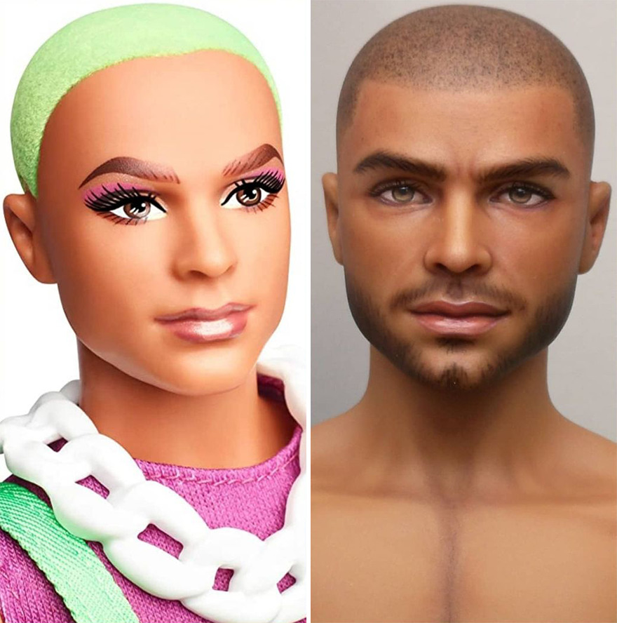 Artist Remakes The Dolls' Makeups To Make Them More Realistic