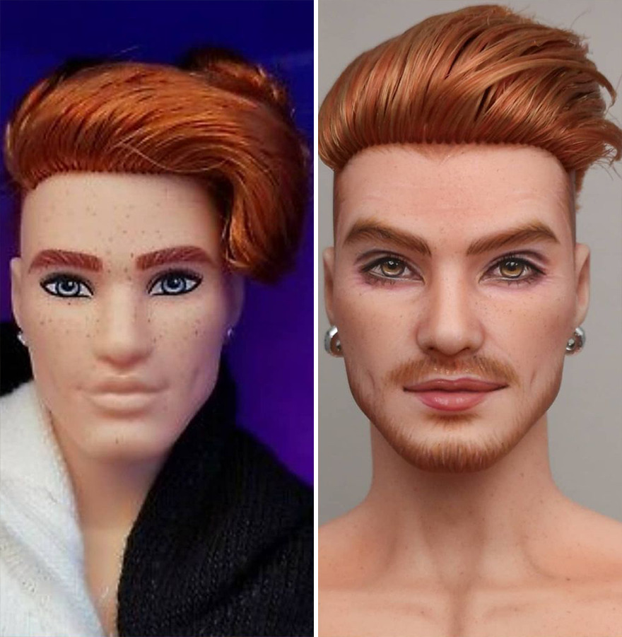 Artist Remakes The Dolls' Makeups To Make Them More Realistic