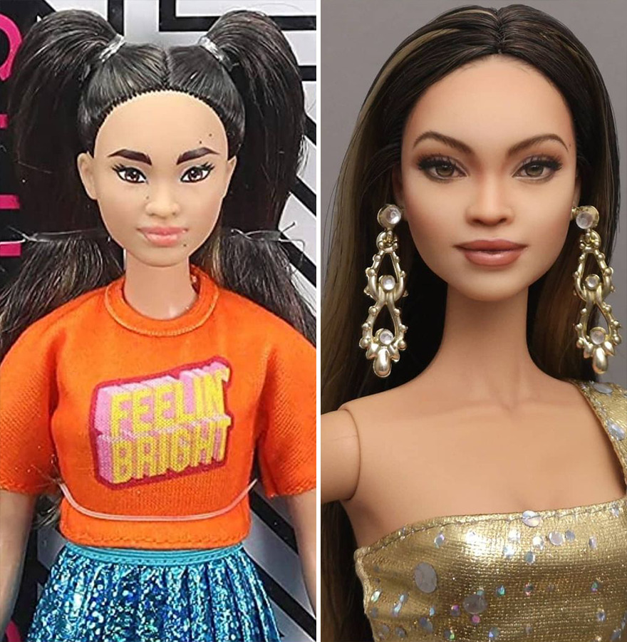 Artist Remakes The Dolls' Makeups To Make Them More Realistic