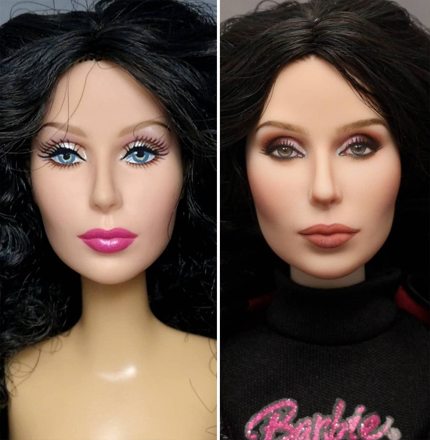 Artist Remakes The Dolls' Makeups To Make Them More Realistic