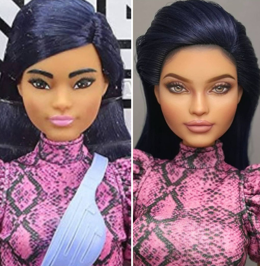 Artist Remakes The Dolls' Makeups To Make Them More Realistic