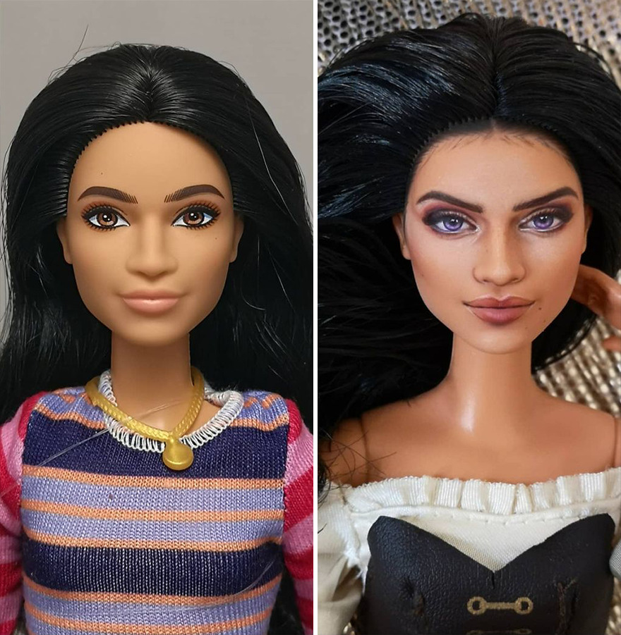 Artist Remakes The Dolls' Makeups To Make Them More Realistic