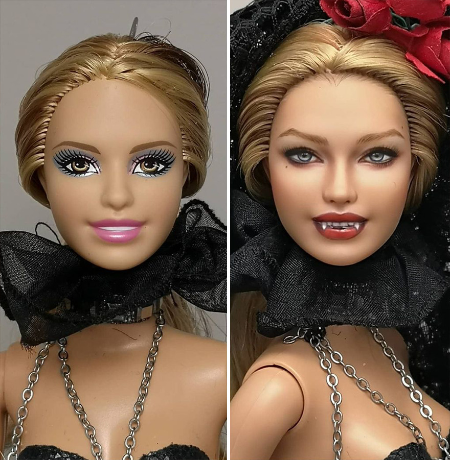 Artist Remakes The Dolls' Makeups To Make Them More Realistic