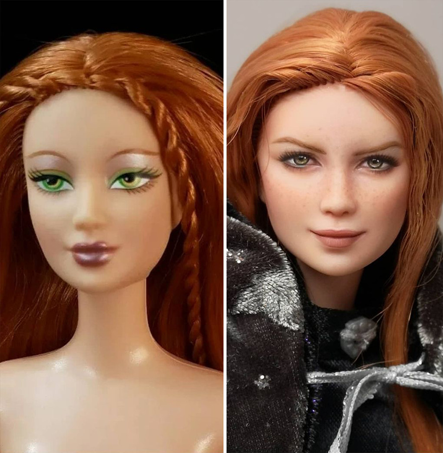 Artist Remakes The Dolls' Makeups To Make Them More Realistic