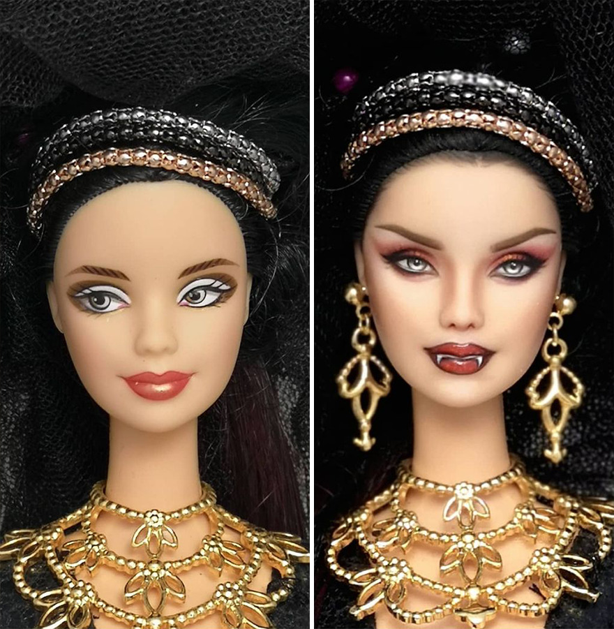 Artist Remakes The Dolls' Makeups To Make Them More Realistic