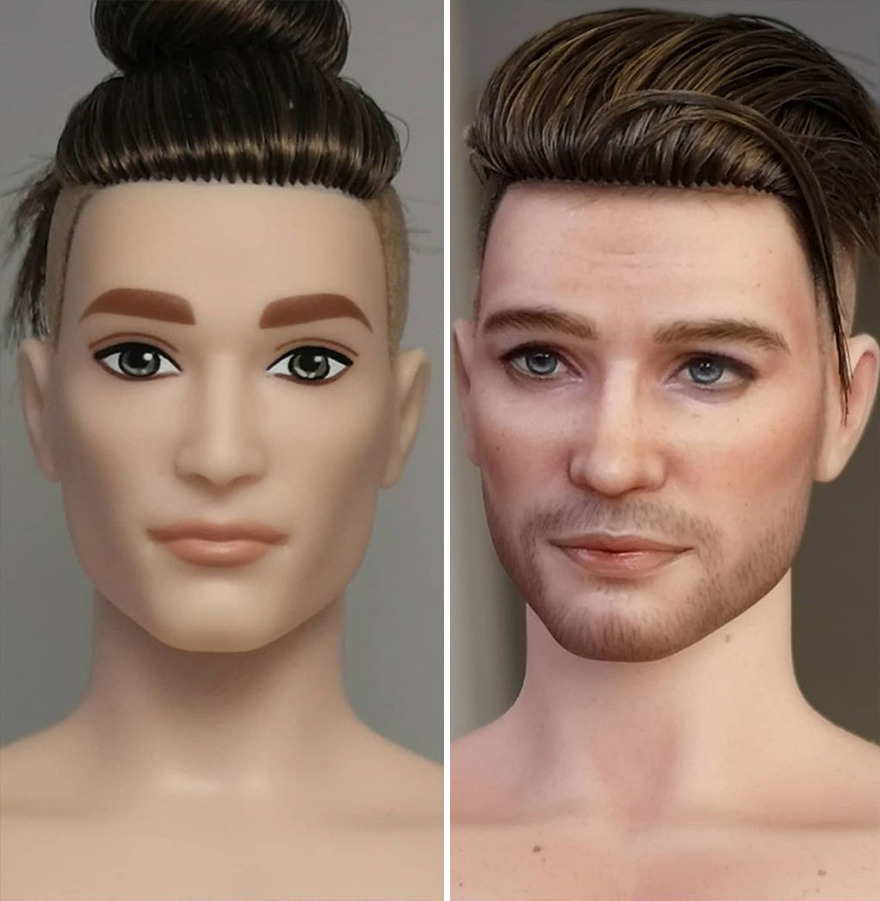 Artist Remakes The Dolls' Makeups To Make Them More Realistic