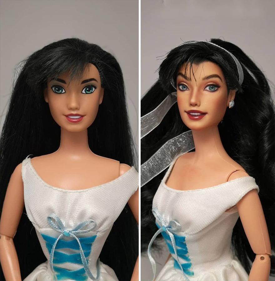Artist Remakes The Dolls' Makeups To Make Them More Realistic
