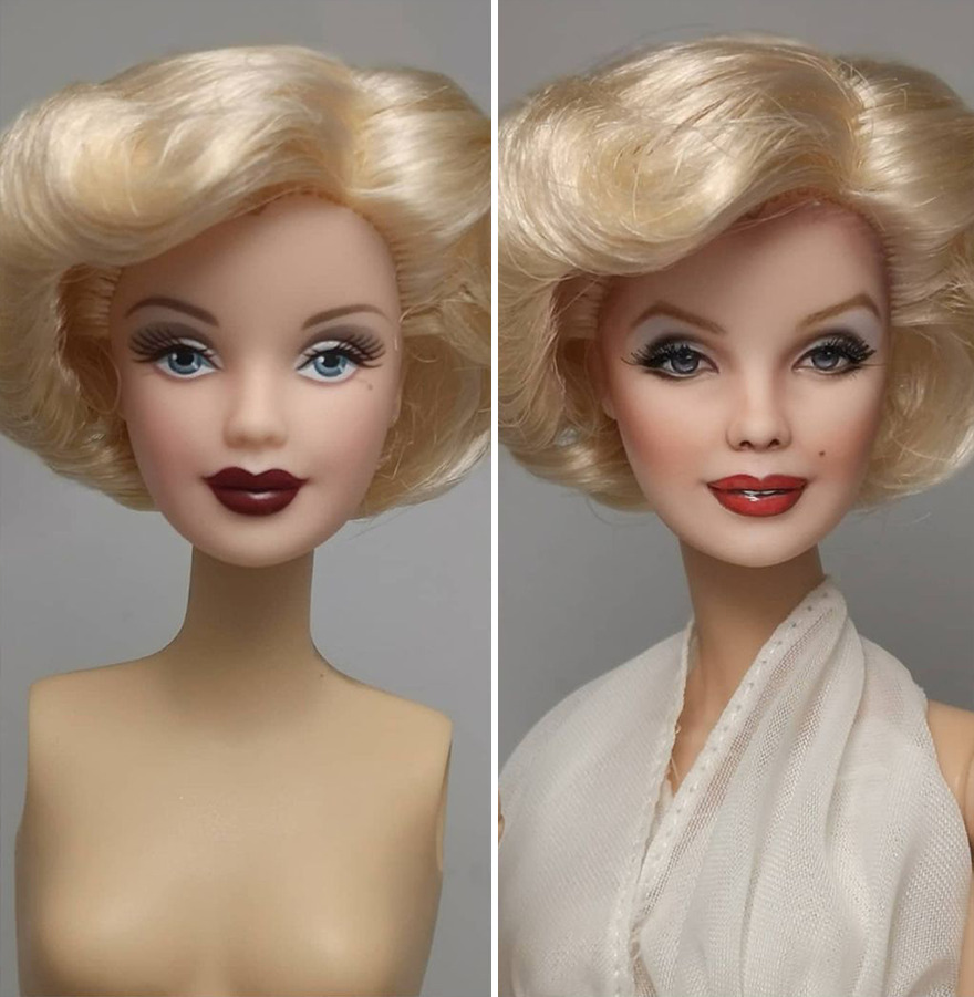 Artist Remakes The Dolls' Makeups To Make Them More Realistic