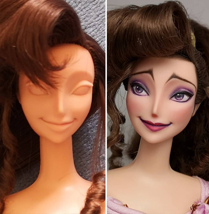 Artist Remakes The Dolls' Makeups To Make Them More Realistic