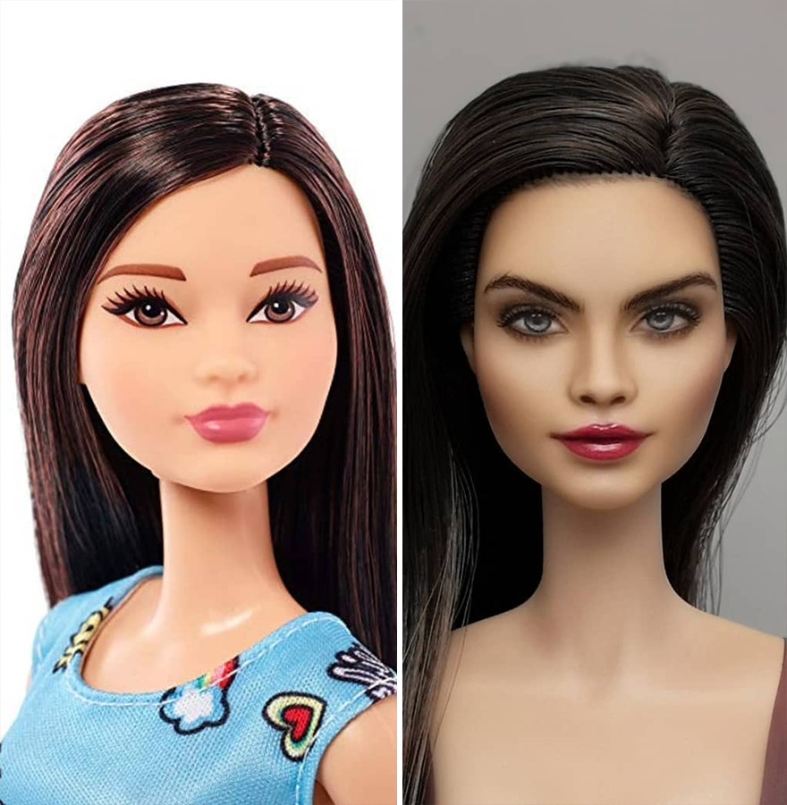 Artist Remakes The Dolls' Makeups To Make Them More Realistic