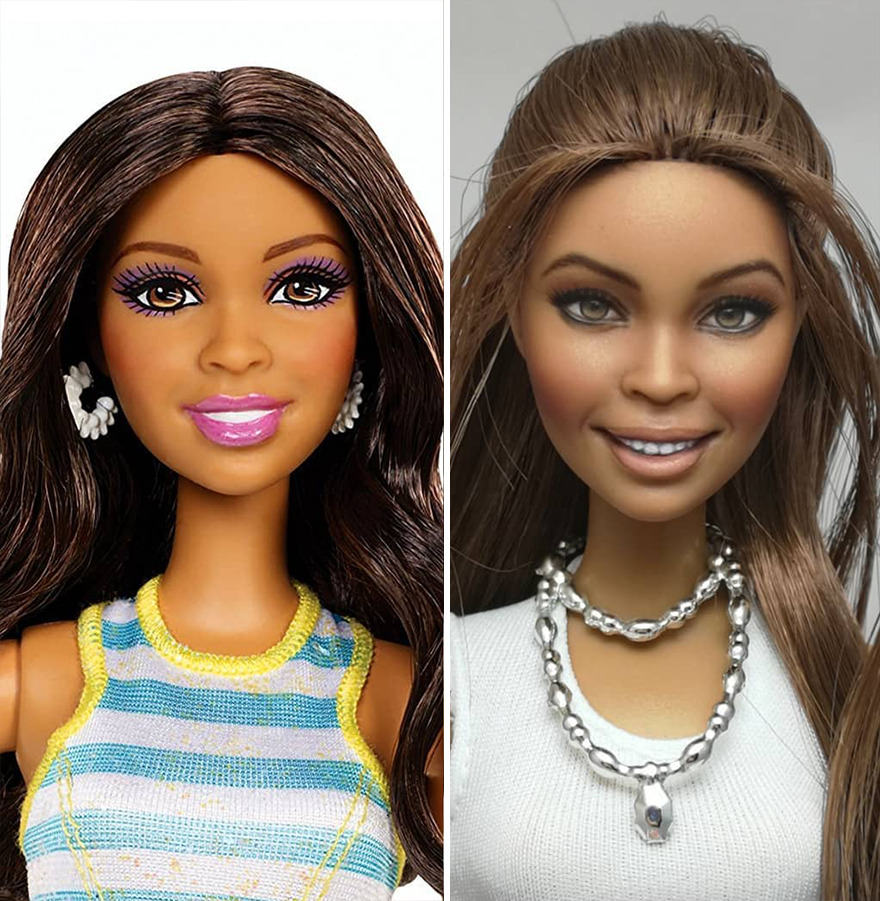Artist Remakes The Dolls' Makeups To Make Them More Realistic