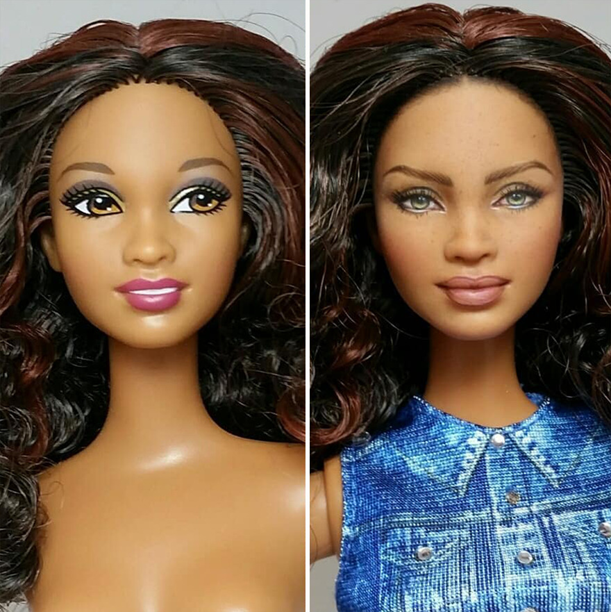 Artist Remakes The Dolls' Makeups To Make Them More Realistic