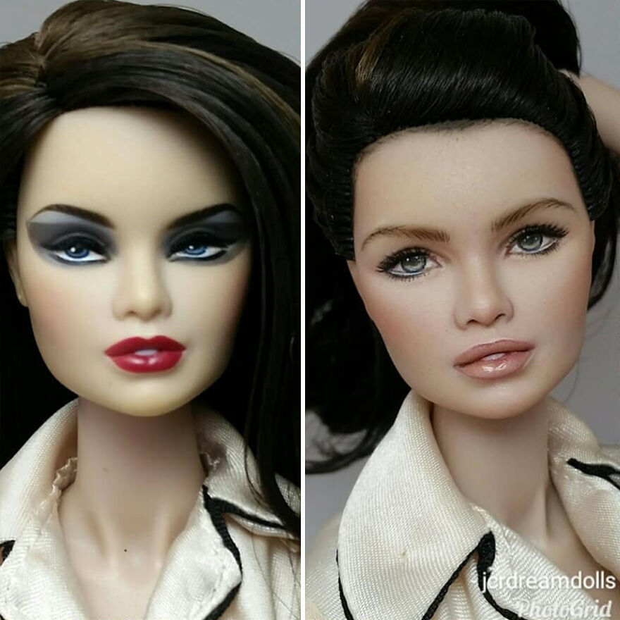 Artist Remakes The Dolls' Makeups To Make Them More Realistic