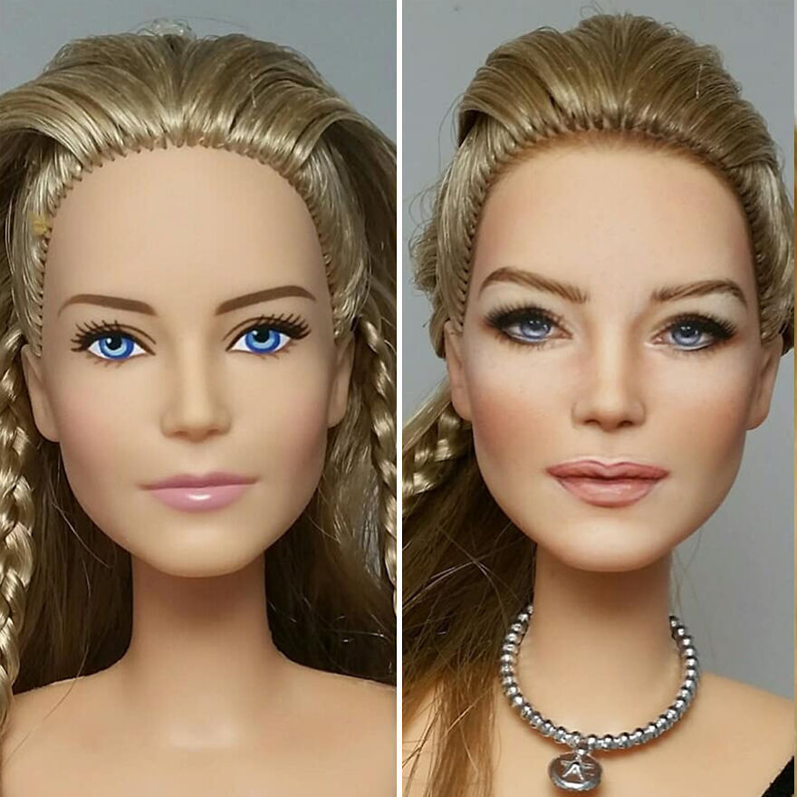 Artist Remakes The Dolls' Makeups To Make Them More Realistic